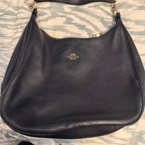 Coach Navy Leather Hobo Bag